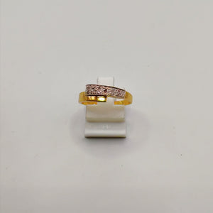 Bague en Or Jaune 18K - Diamant - Taille 54 - 2.49G
