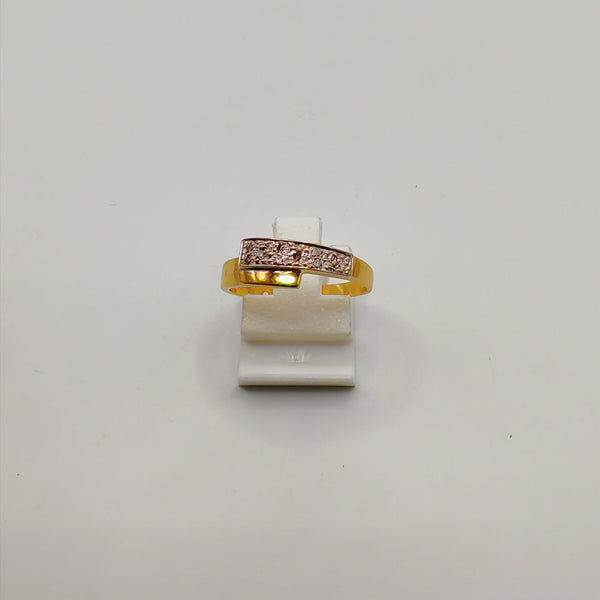 Bague en Or Jaune 18K - Diamant - Taille 54 - 2.49G