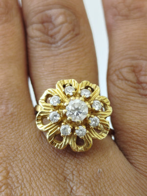 Bague chou en Or jaune 18K 4.58 Grs - Taille 61