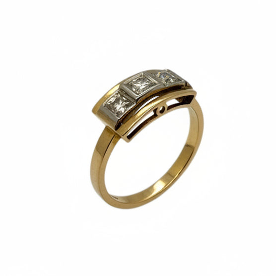 Bague en or jaune et diamants 18k -  2.43 G