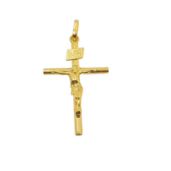 Pendentif Croix Or Jaune 18k avec Poinçon