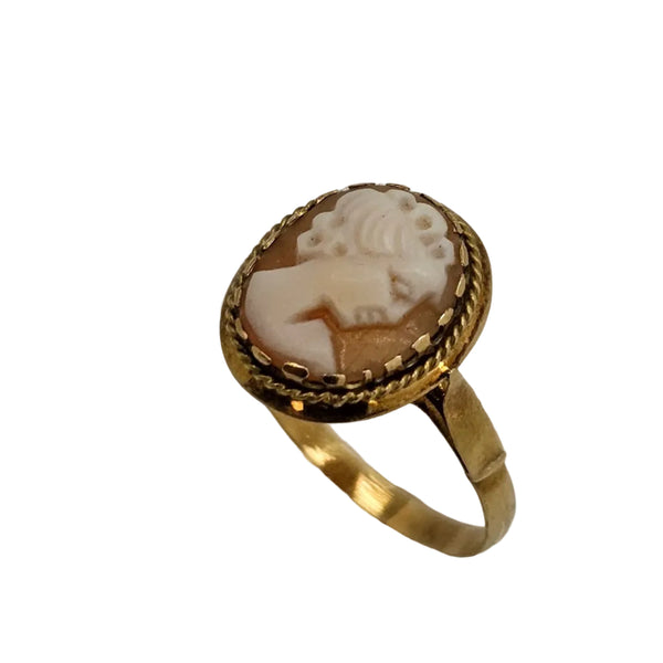 Bague Camée Or Jaune 15k - 2.28 G - Taille 55