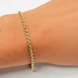 Bracelet Torsadé Or Jaune 18k - 19cm - 2.79gr