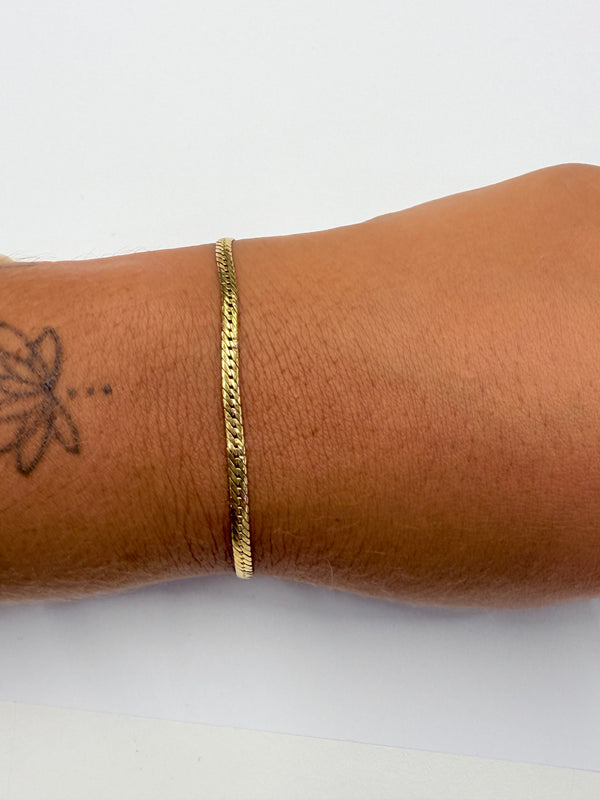 Bracelet en Or Jaune 18k Maille Anglaise Lg19cm