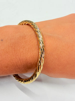 Bracelet jonc torsadé en or jaune 18 K