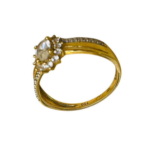 Bague en Or Jaune 18K avec Oxyde de Zirconium - T54 - 1.28gr