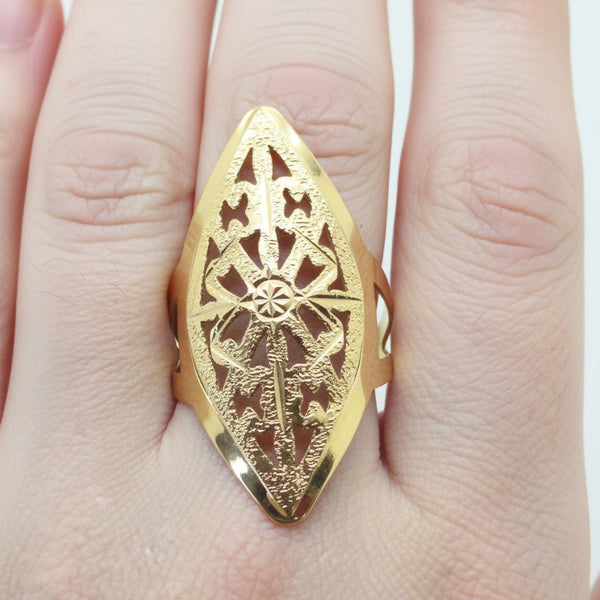 Bague Marquise Or Jaune 18k -  4.15 G