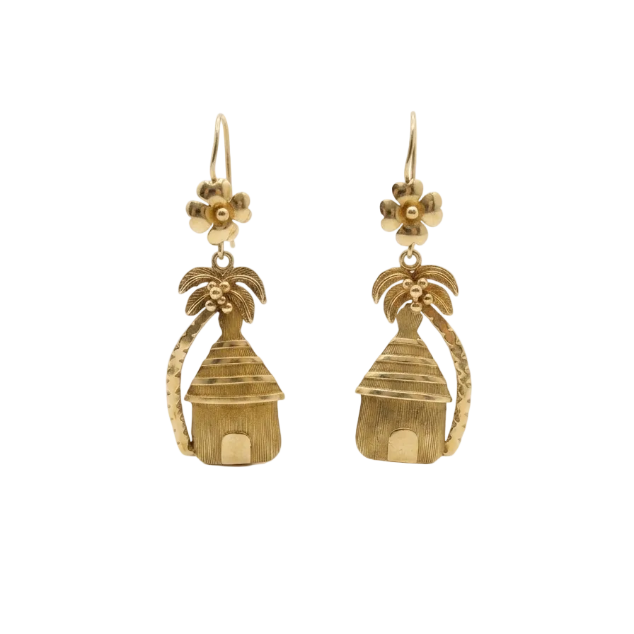 Boucles d'oreilles pendantes en or jaune 18k - 8.39 G