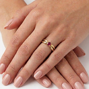 Solitaire en Or Jaune 18K - Taille 52 - 2.30G