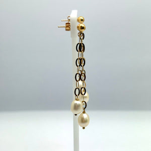 Boucles d'oreilles en or Jaune 18k Perle