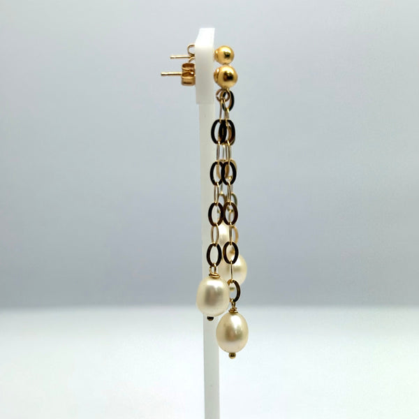 Boucles d'oreilles en or Jaune 18k Perle