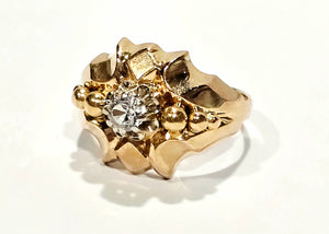 Bague en Or Jaune avec zirconium 18 carats