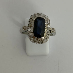 Bague Ancienne Or Gris 18K - Taille 58 -  6.67 G