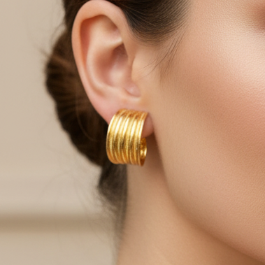 Boucles d'oreilles créoles en Or Jaune 18K