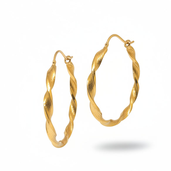 Boucles d'oreilles créoles en Or Jaune 18K