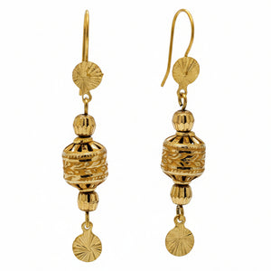 Boucles d'oreilles Pendantes en Or Jaune 22k