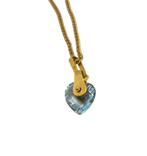 Collier Matinée Inspiré Aigue Marine Coeur