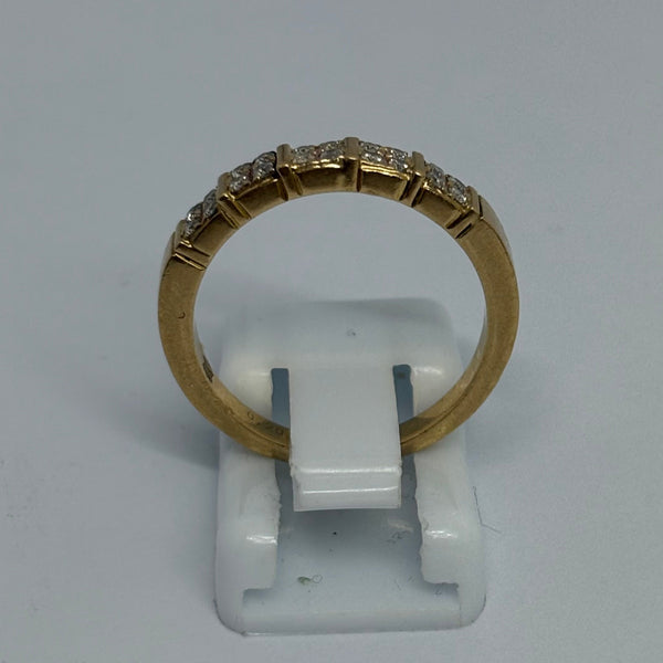 Bagues Demi Tour Or Jaune 18K et Diamants - Taille 52 - 4G