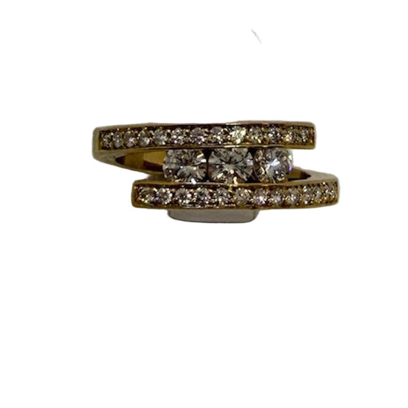 Alliance Empierrée en Or Jaune 18 Carats Taille 52