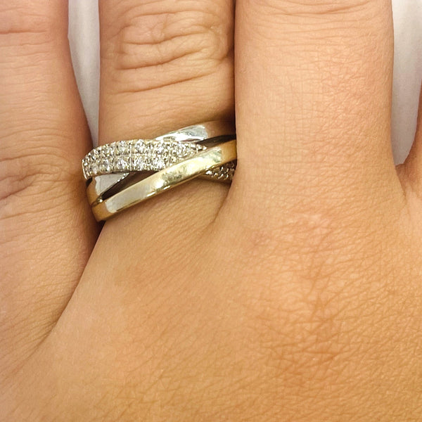 Bague Or Blanc 18K  avec Diamants 5.70 Grs - Taille 54