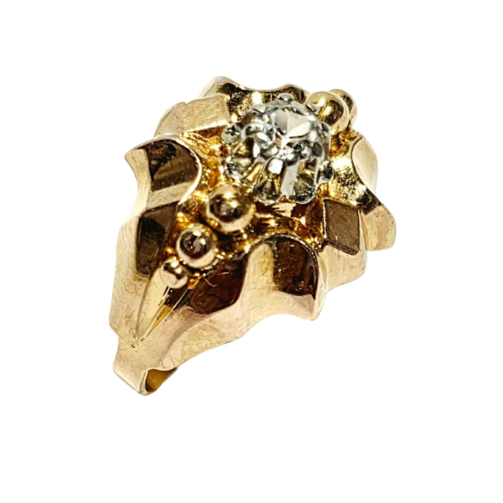 Bague en Or Jaune avec zirconium 18 carats