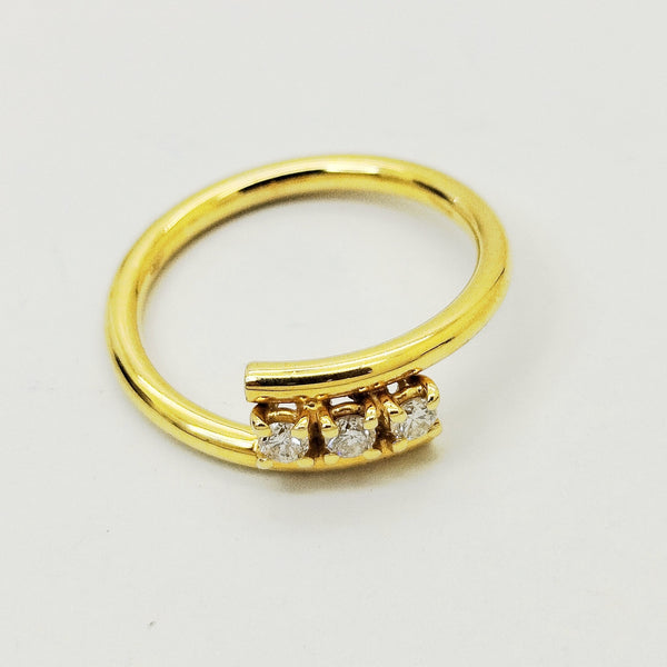Bagues en Or jaune 18K diamant - Taille 54 - 3.70g