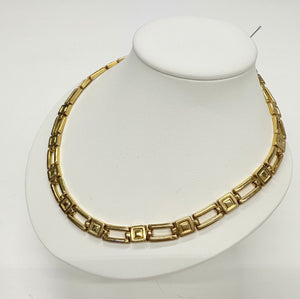 Collier Ras du Cou Or Jaune 18k Maille Fantaisie