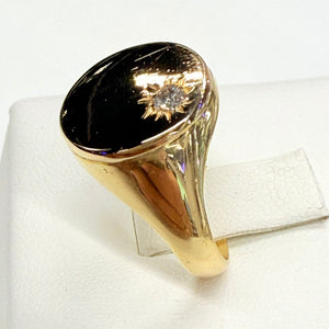 Bague en Or Jaune 18K avec Diamant 18 - Taille 57