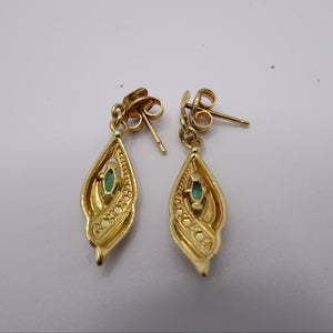 Boucles d'oreilles pendantes en Or jaune 18K - 1.37g