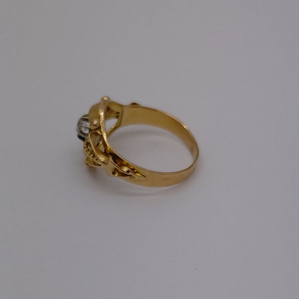 Bague Tank en Or Jaune 18K Taille-57