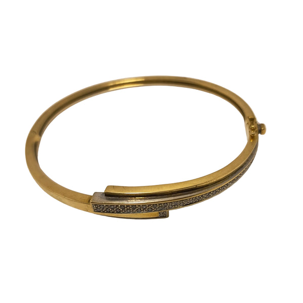 Bracelet Jonc Or Jaune et Blanc 18K 750