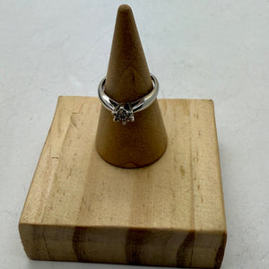 Solitaire en Or Blanc 18 Carats avec Oxyde de Zirconium - T 49