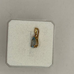 Pendentif Médaille Or Jaune 18K avec Topaze
