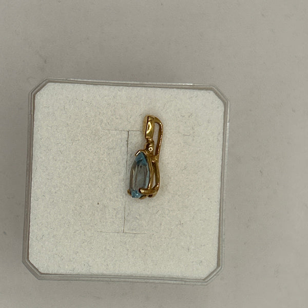Pendentif Médaille Or Jaune 18K avec Topaze