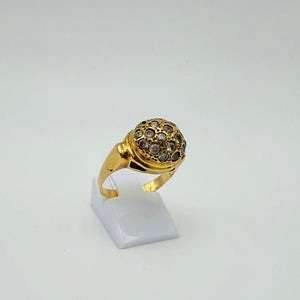 Bague or jaune 18K (4,1 g) avec oxyde de zirconium - Taille 56