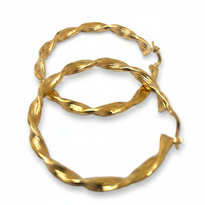 Boucles d'oreilles créoles en Or Jaune 18K