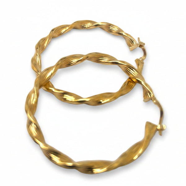 Boucles d'oreilles créoles en Or Jaune 18K