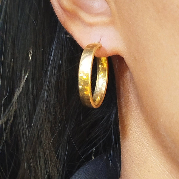 Boucles d'oreilles créoles en or jaune 18k -  3.48 G