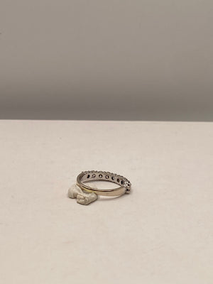 Alliance en Or Blanc  18K avec Diamants 3.11 Grs - Taille 55