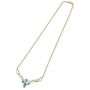 Collier Princesse en Or Jaune 18K avec 4 Zirconium