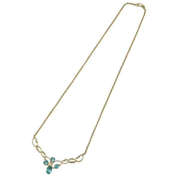 Collier Princesse en Or Jaune 18K avec 4 Zirconium