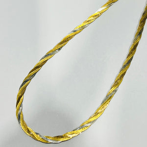 Bracelet trois or 18 carats en maillon tressé