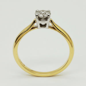 Bague Solitaire en Or Jaune 18 K - 3.07 G