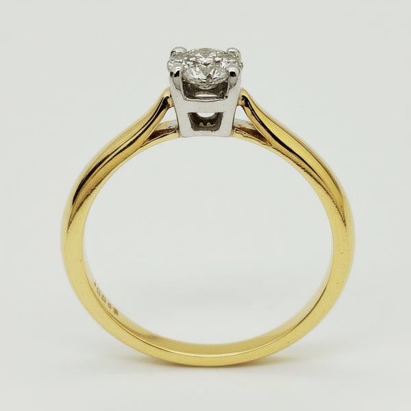 Bague Solitaire en Or Jaune 18 K - 3.07 G