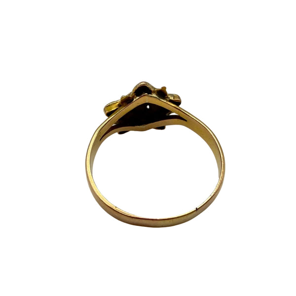 Bague Marguerite en Or Jaune 18K avec Zirconium Poids: 2.66 Grs - Taille 57