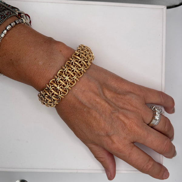 Bracelet Manchette en Or Jaune 18K 43.82 Grs