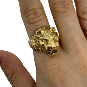 Chevalière Lion en Or jaune 18k - 12.86 G