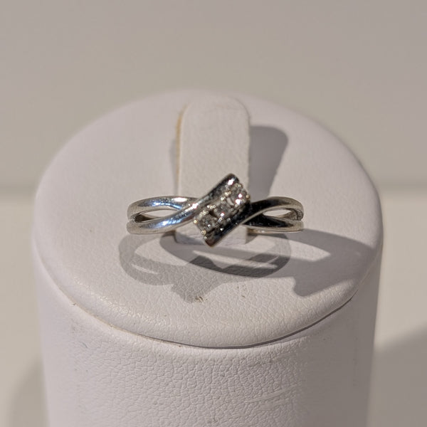 Bagues en Or Blanc 18K avec 3 Diamants de 0.02 cts
