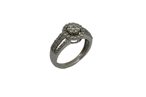Bague en Or Gris 18K - 4.39 G avec Diamants
