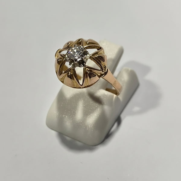 Bague en Or Jaune 18 Carats avec Zirconium